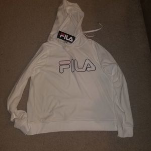 Fila Hoodie Pull Over White Velour New Size XXL Wo